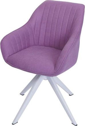 Hhg Hhg - Silla De Comedor 786, Silla De Cocina Silla Con Reposabrazos, Giratoria Tela/textil, Violeta