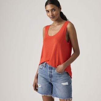 Levi's Lori Linen Scoop Tank - Womens - XS - Red
