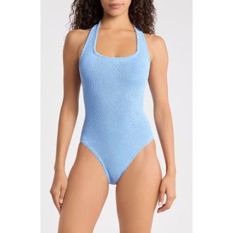 Hunza G Sandy Halter One-Piece Swimsuit in Cornflower at Nordstrom