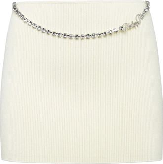 Philipp Plein Viscose Stretch Mini Rok - Dames - Korte rokken - Wit - XL - Polyester - Rokken
