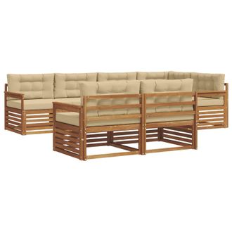vidaXL Conjunto De Sof&aacute;s De Exterior 7 Uds. Natural Y Beige Vidaxl