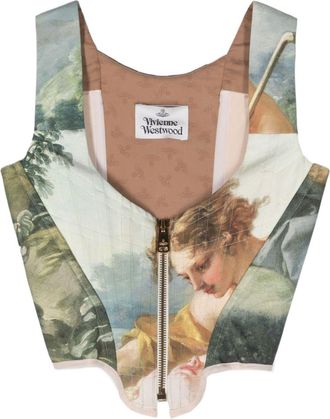 Vivienne Westwood 2010s portrait-print corset top - women - Viscose/Polyamide/Elastane/Organic Cotton/Organic Cotton - 36 - Neutrals