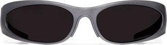 Balenciaga Grijze Ovale Zonnebril - Dames - Zonnebrillen - Grijs - ONE Size - Accessoires