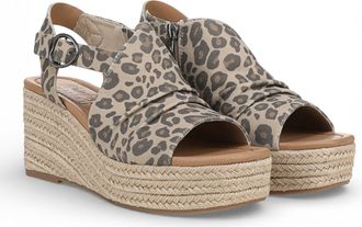 Blowfish Womens Leopard Print Wedge Slingbacks Heel Sandals - Amira