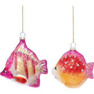 Mark Roberts Glittered Fish Ornament, Set of 6 in Fuschia at Nordstrom