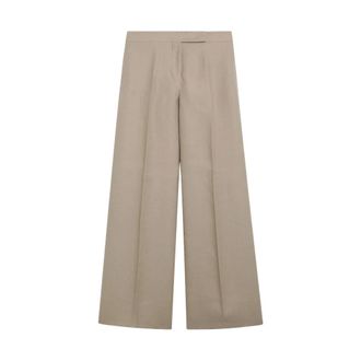 Max Mara Mxsbig Trousers - female - Max Mara - Wide Trousers - Beige - M - Trousers