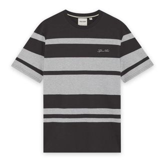Lyle & Scott Relaxed Stripe T-Shirt - Heren - Tops - Grijs - Maat: XL Katoen