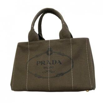 Prada Green Canvas Tote Bag (Pre-Owned)