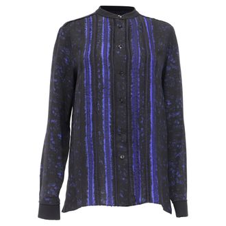 Proenza Schouler Printed Long Sleeve Blouse in Black Silk