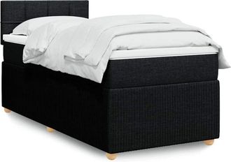 vidaXL Cama Box Spring Con Colch&oacute;n Tela Negro 90x190 Cm Vidaxl