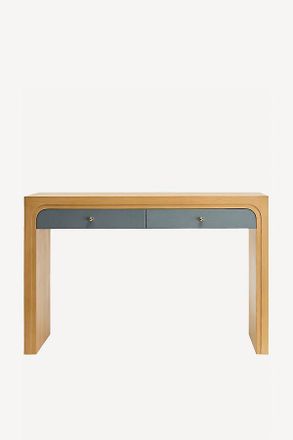 Anthropologie Helene Grasscloth Oak Console Table