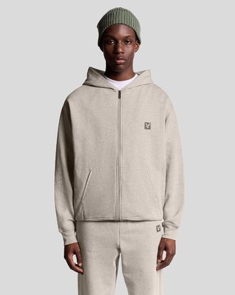 Lyle & Scott Heren Lyle and Scott Loungewear Zip Through Hoodie in crème