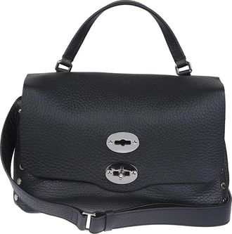 Zanellato Handbags, female, Black, ONE SIZE, Black Leather Shoulder Bag with Twist Lock