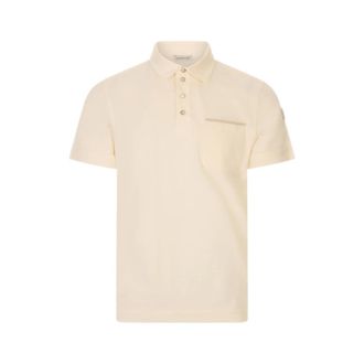Moncler Polo Shirts, male, White, Size: L SS Polo