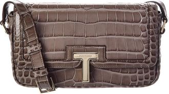Tom Ford Croc-Embossed Leather Shoulder Bag