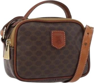 Celine Pre-owned Cross Body Bags, female, Brown, Size: ONE SIZE Pre-owned Macadam Canvas Hand Bag