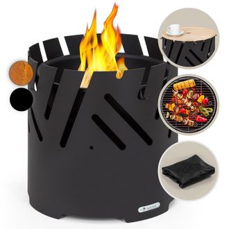 Blumfeldt Blumfeldt Crown 3 En 1, Brasero &Oslash; 46 Cm, Resistente Al Agua Y A Las Heladas, Plancha, Parrilla, Placa De Bamb&uacute;