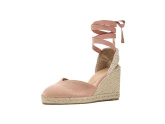 Castaner Chiara 80 mm Wedge Espadrille Womens Shoes Peach : EU 37 (US Womens 6.5) N, Textile