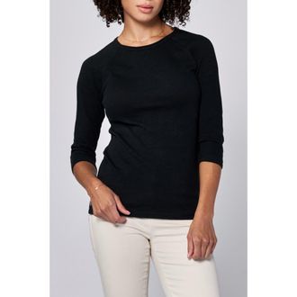 Dear John Denim Sonoma Crew Neck 3/4 Raglan Sleeve T-Shirt in Black at Nordstrom, Size X-Small