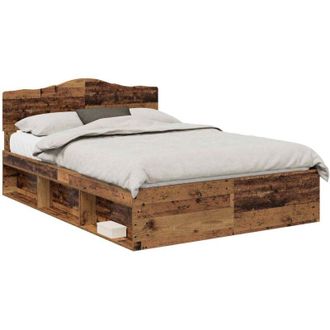 vidaXL Estructura De Cama Con Cabecera Madera Vieja 140 X 200 Cm Vidaxl