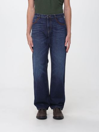 Etro Jeans a gamba larga in denim di cotone a vita media