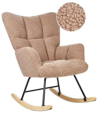 Beliani Mecedora boucl&eacute; beige