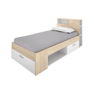 Dmora Cama Individual Cristallo, Sommier Para Dormitorio, Estructura De Cama Por Habitaci&oacute;n, Estructura Del Sostenedor Del Colch&oacute;n, 218x99 H96 Cm, Blanco - 