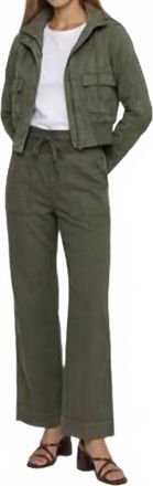 MARRAKECH Allen Stretch Linen Wide Leg Pant In Sage Brush