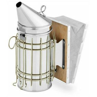 OEM Ahumador De Acero Inoxidable Para Abejas Con Fuelle - Modelo Grande - Marr&oacute;n - Ideal Para Apicultura -crezuo