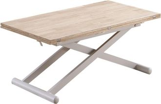 Home Heavenly Mesa Centro Elevable Extensible Xana. Dobla Su Tama&ntilde;o Para Ser Mesa De Comedor. Color: Roble Nordish - Blanco - Home Heavenly