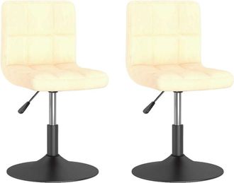 vidaXL Vidaxl - Sillas De Comedor Giratorias 2 Uds Terciopelo Crema