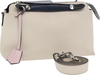 Fendi By The Way Satchel Leather Beige Leather Handbag (Pre-Owned)