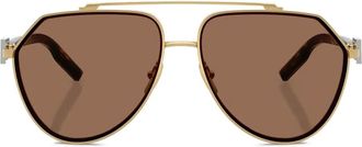 Dolce & Gabbana Eyewear Zonnebril met piloten montuur - Goud