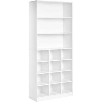 Beliani Shoe Storage Cabinet White MDF Shoe Compartments LAJAMANU