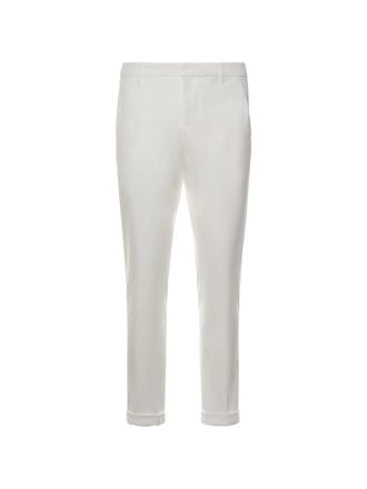 Dondup White Gaubert Regular Fit Stretch Cotton Trousers