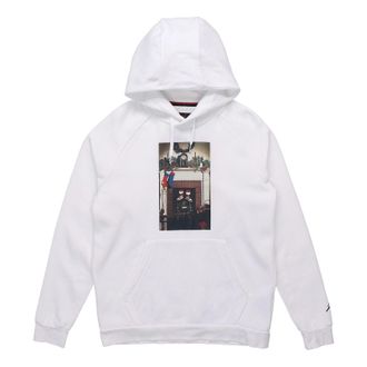 Nike Jordan Air Jordan Jumpman Chimney Printing Fleece Stay Warm Pullover White CT4886-100