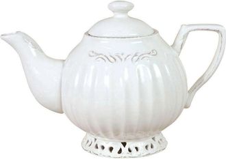 Biscottini International Set De 2 Teteras De Porcelana Blanca Shabby L23xpr14xh16 Cm