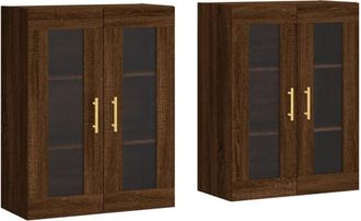 vidaXL Wall Mounted Cabinets 2 pcs Brown Oak Engineered Wood Vidaxl