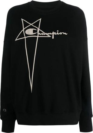 Rick Owens Black Logo Sweatshirt - Dames - Sweatshirts - Zwart - M - Katoen - Hoodies & sweatvesten