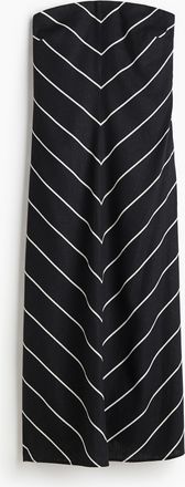 H&M Bandeau-Kleid aus Leinenmix - Schwarz