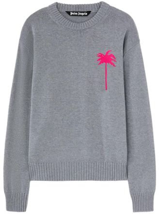Palm Angels Trui met gebreide palmboom - Grijs