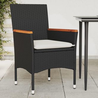 vidaXL Vidaxl - Sillones De Jard&iacute;n Con Cojines 2 Uds Rat&aacute;n Sint&eacute;tico Negro