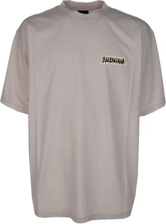 Balenciaga Medium Fit Crew Neck T-Shirt - Heren - T-shirts - Grijs - M - Katoen - Tops