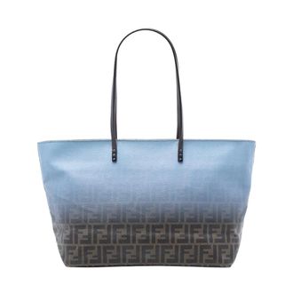 Fendi Pre-owned Tote Bags, female, Blue, Size: ONE SIZE Pre-owned Zucca Print Tote Bag