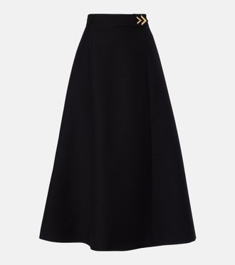 Valentino VGold Crepe Couture midi skirt