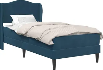 vidaXL Estructura De Cama Con Cabecera Azul 100 X 200 Cm Terciopelo Vidaxl