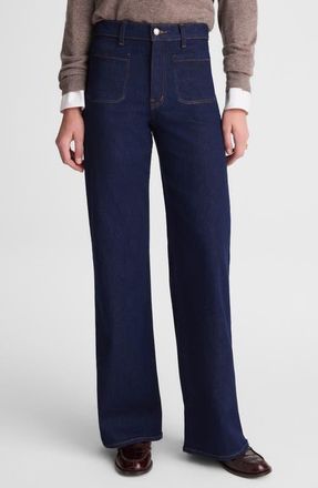 Madewell The Emmy Patch Pocket High Waist Wide Leg Jeans in Rinse Wash at Nordstrom, Size 25