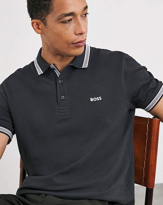 HUGO BOSS Dark Blue Classic Tipped Paddy Polo