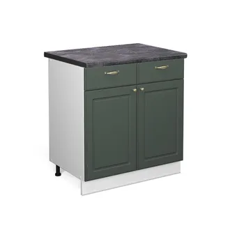 Vicco Mueble Bajo De Cocina Fame-line, Verde Dorado Casa De Campo, 80 Cm, Et Antracita, Vicco