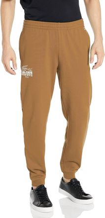 Lacoste Mens Crocodile Cotton Fleece Sweatpants In Brown